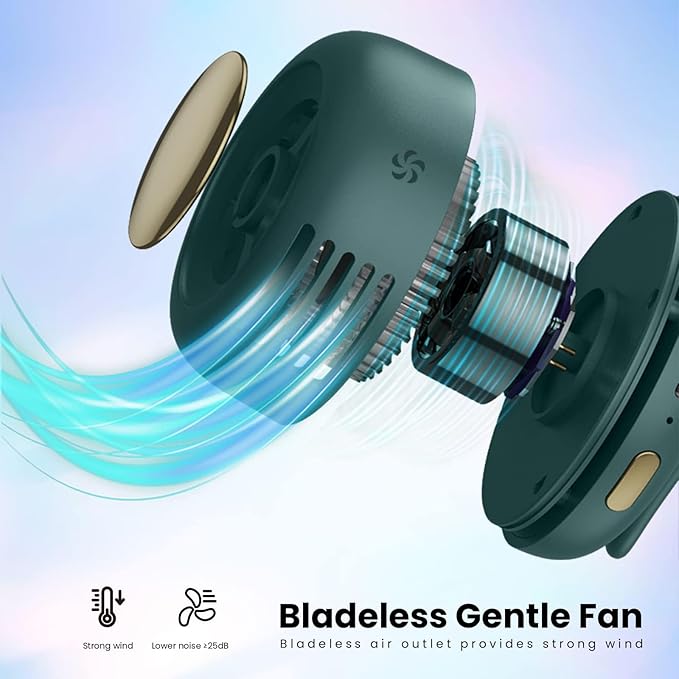 Mini Clip Fan – 360° Rotatable, Rechargeable, Bladeless Cooling - Best for Running/Gym/ Outdoor