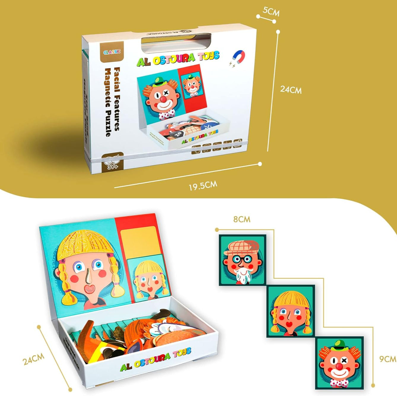 MVP Magnetic Face Puzzle – Creative Wooden Game