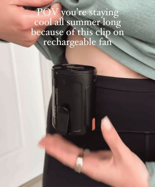AI Portable Clip Fan – 6600RPM Turbo Airflow | Wearable, Rechargeable, 4-Speed Personal Cooling Fan
