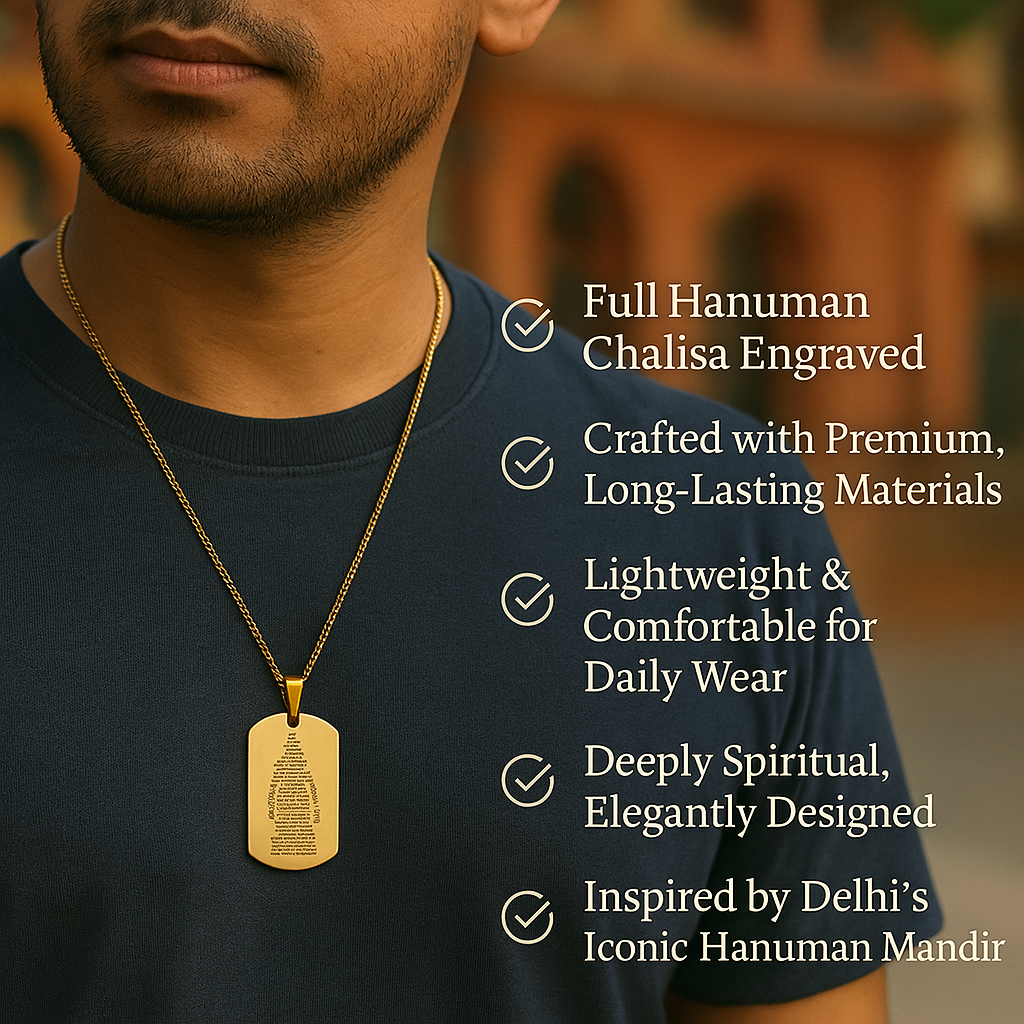 Mandir Prasad Hanuman Chalisa Pendant With Chain